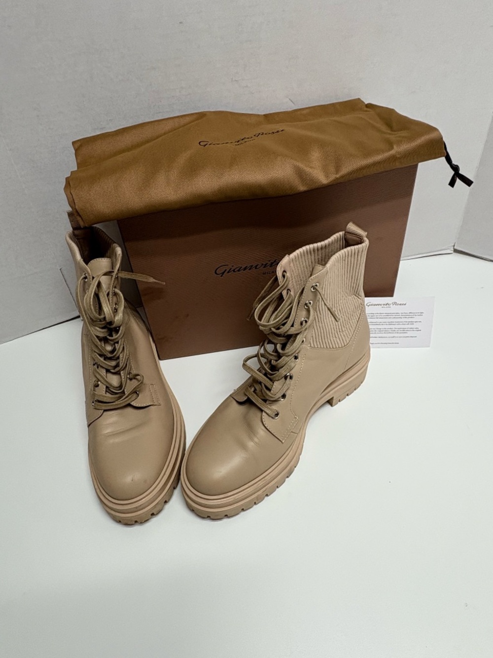 Gianvito Rossi Martis Combat Boots - Size 39.5. - Picture 2 of 10